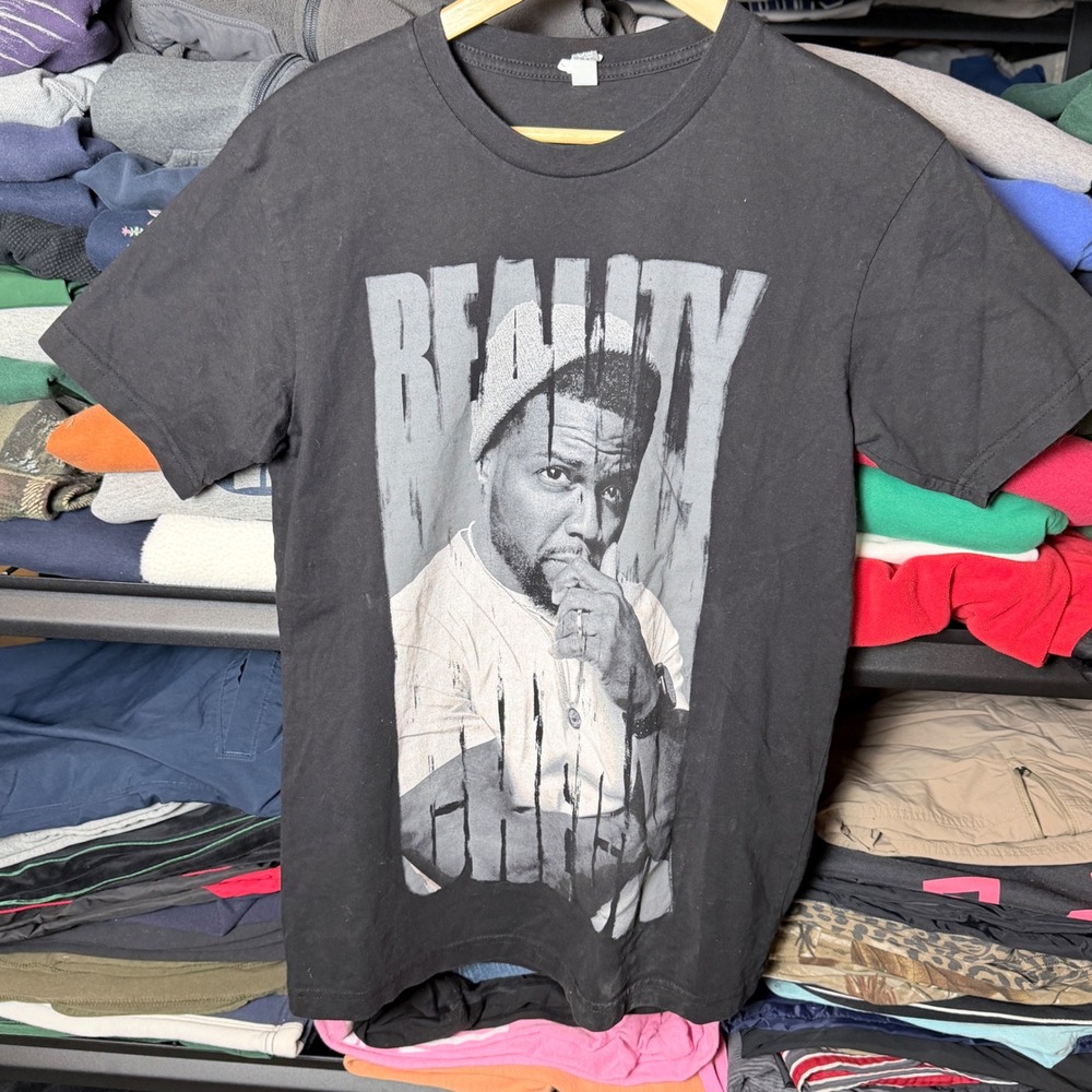 Kevin Hart Reality Check Tour 2022 Graphic T Shirt Mens Size Medium Black Cotton